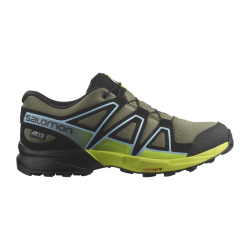 Salomon Speedcross Waterproof da bambino - col. deep lichen green / black / s. yellow