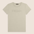 T-shirt con Logo in Strass - col. W72